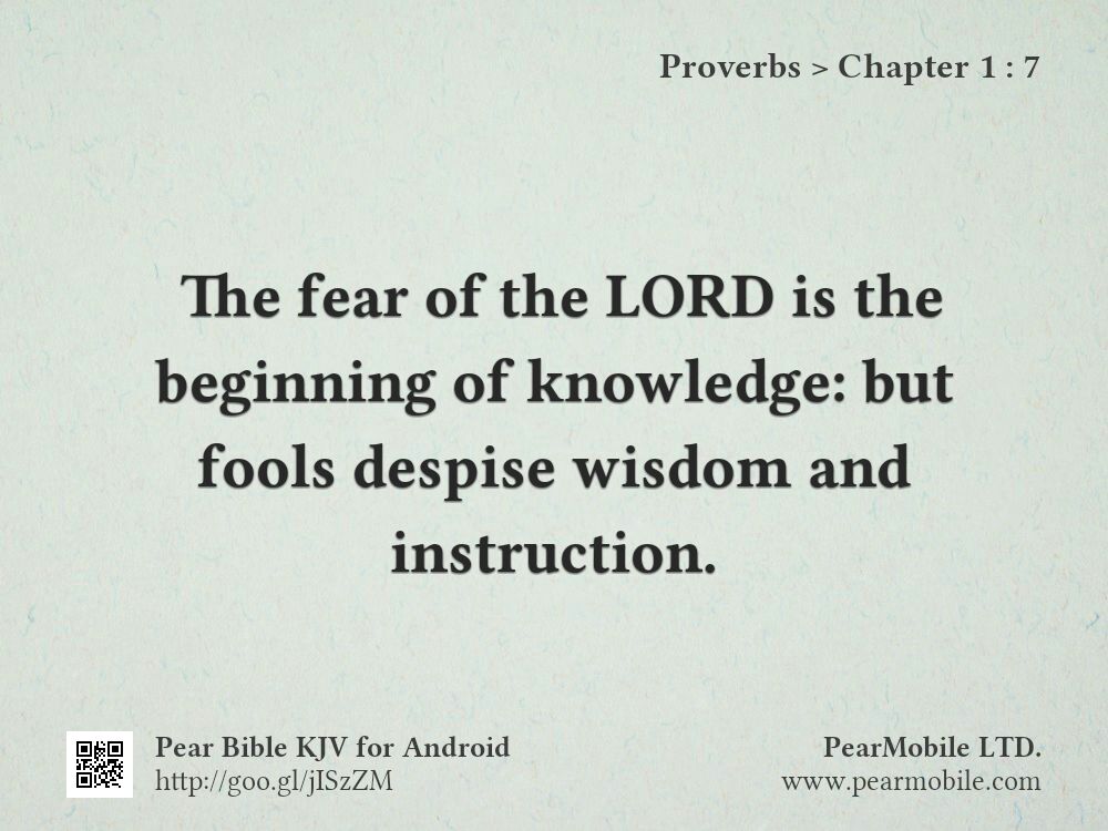 Proverbs, Chapter 1:7